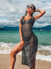 2025 Beach Vacation Cover-Up Dress - Hollow-Out Swimsuit Skirt Over Bikini