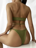 2025 New Cross-Border European and American Mesh Three-Piece Bikini Set – Drawstring Tie Mini Skirt Swimwear