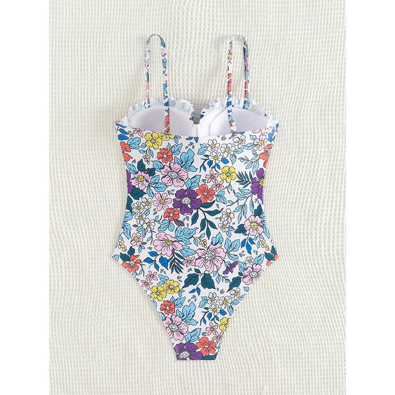 2025 Digital Print One-Piece Swimsuit With Strappy Bow Design_10