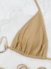 Solid Color Metal Accent Two-Piece Bikini Set Sexy European Style