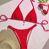 2025 Fashion Two-Piece Bikini Set With Unique Fabric European Style