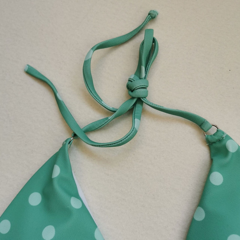 Ribbed Twist Front Bandeau Bikini With High Slit Swimsuit_31