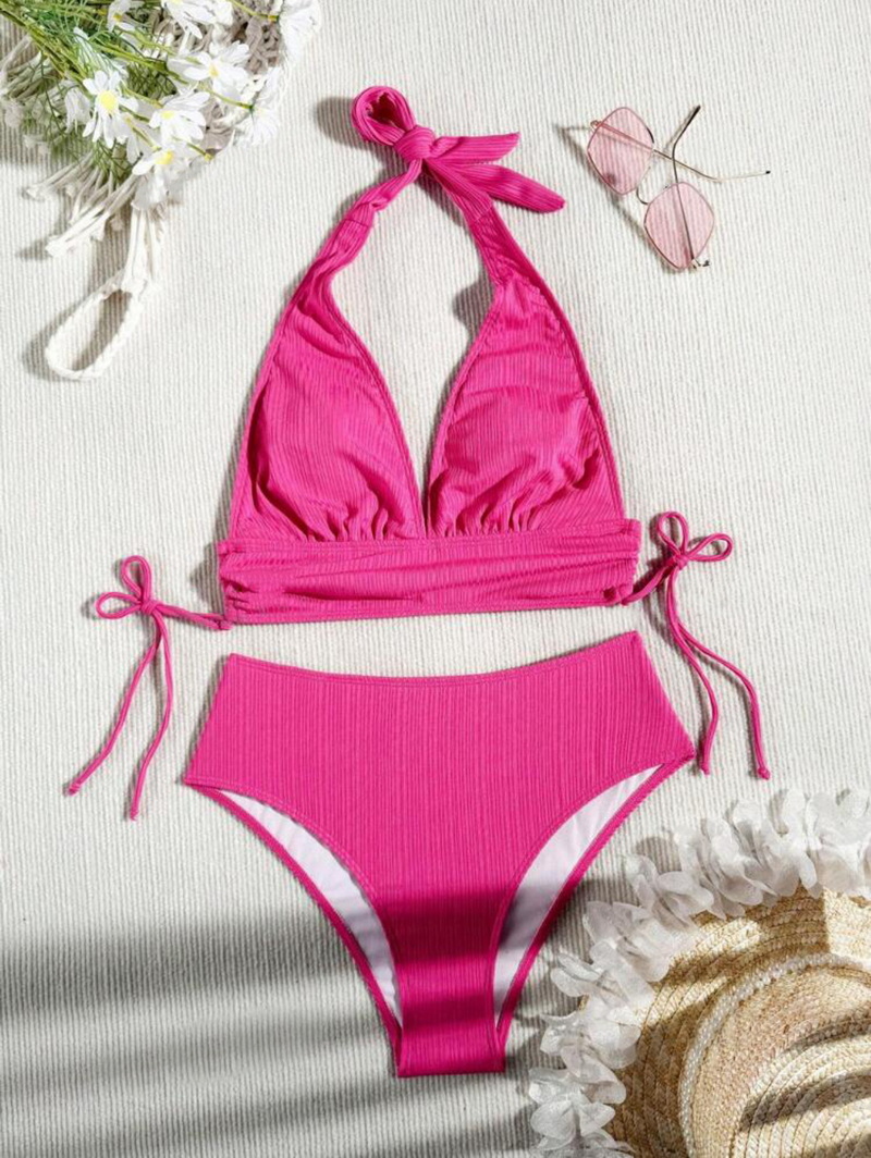 Sexy Halter Tie Bikini - Solid Color Sanya Vacation Hot Seller