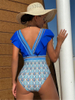 2025 New European One-Piece Swimsuit With Sexy V-Neck, Ruffles, And Open Back