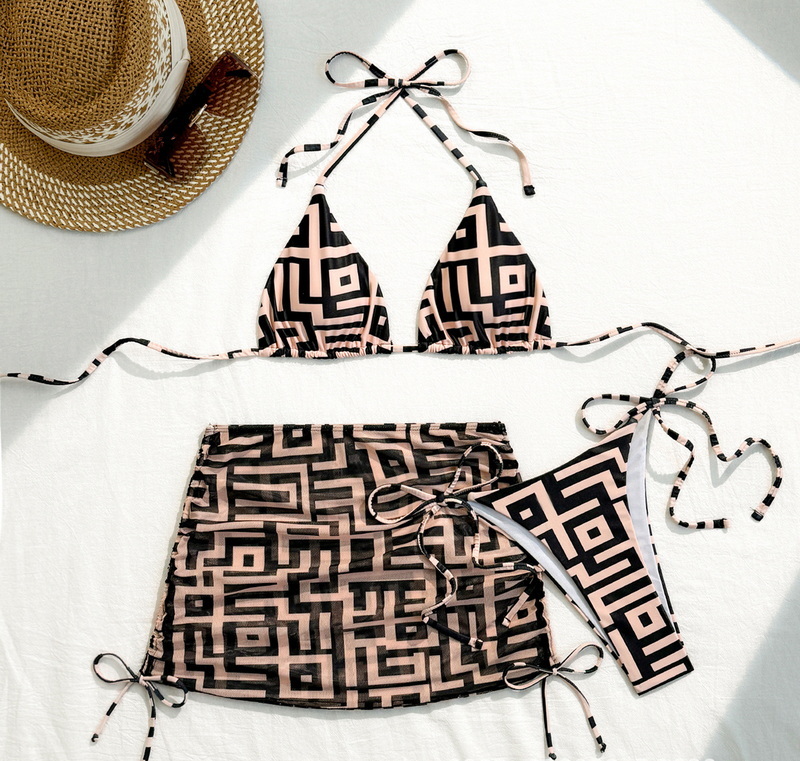 2025 New European Printed Bikini Set With Sexy Vacation Style Two-Piece Swimsuit