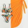 2025 New European Three-Piece Bikini Set With Sexy Cover-Up For Beach Vacations