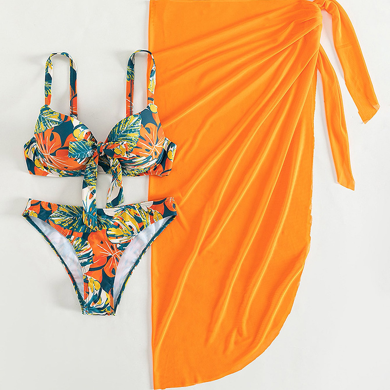 2025 New European Three-Piece Bikini Set With Sexy Cover-Up For Beach Vacations