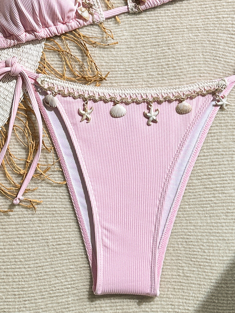 2025 New Shell Triangle Bikini Set - Halter Tie-Up Sexy Swimsuit for Women_22