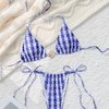 New Western Style Bikini – Sexy Ribbed Bandeau High Cut Twist Front Swimwear