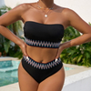 New Sexy Two-Piece Bikini Set – Western Style Solid Color Swimwear