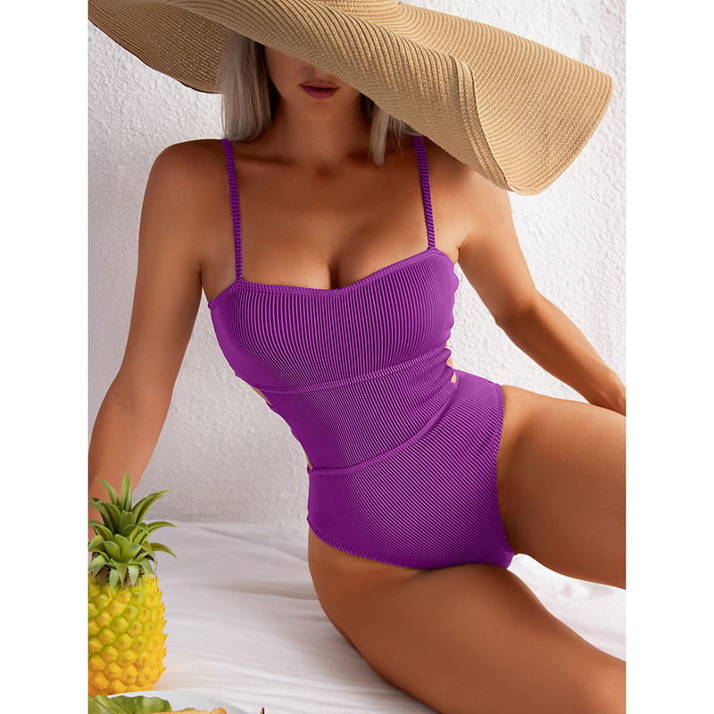 2025 New Solid Color Slimming Tummy Control Backless One-Piece Swimsuit for Women_08