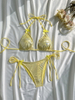 2025 Sexy Solid Color Bow Bikini - Women's Beach Vacation Swimwear