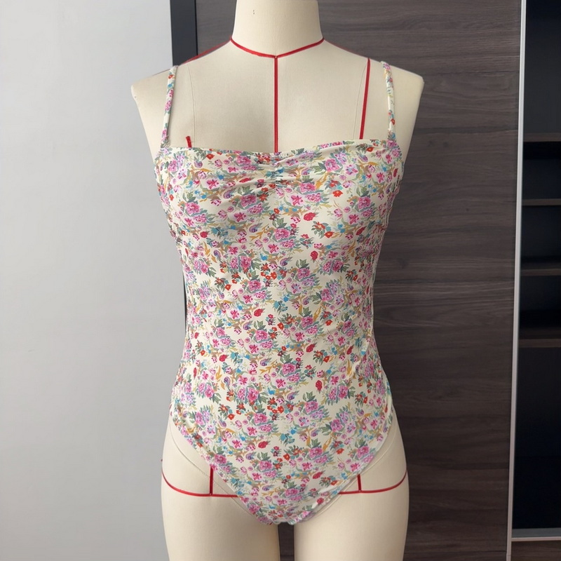 New Floral One-Piece Swimsuit for Women – Slim Fit, Sexy Bikini with Removable Shoulder Straps
