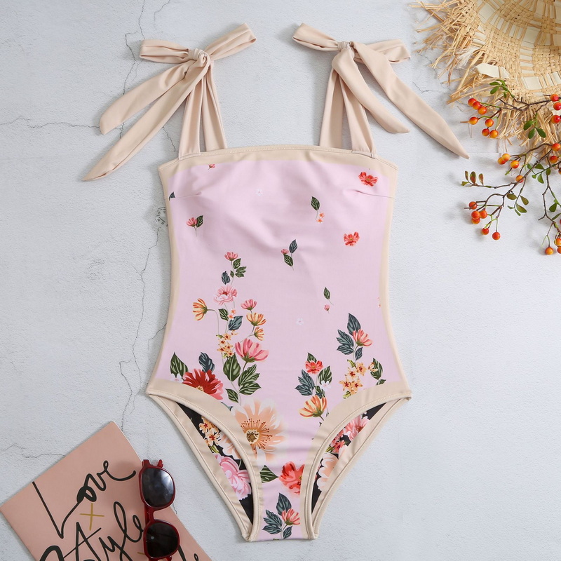 2025 New Moroccan Print One-Piece Sheer Skirt Two-Piece Swimsuit