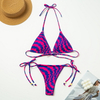 Striped Printed Bikini Set Sexy Backless Two-Piece European New