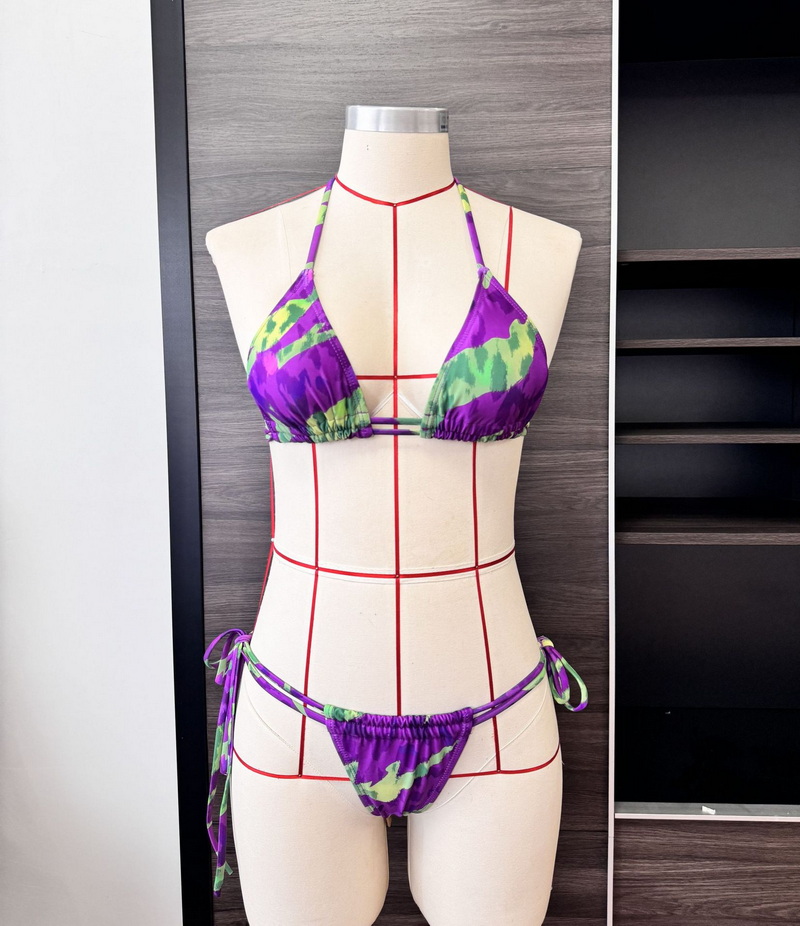 Printed Beach Skirt Three-Piece Set Striped Sexy Backless Bikini Export_08
