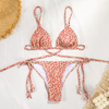 Sexy Two-Piece Bikini For Women Solid Color Nylon Tie Design European Style