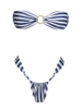 Striped Bandeau Bikini Hot Summer Backless Two-Piece Swimsuit For Women