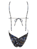 Sexy Deep V One-Piece Swimsuit For Women With Printed Tie Back Summer Style