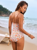 2025 New Custom Floral Shell-Edge One-Piece Swimsuit Set