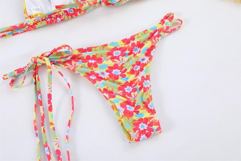 Hot Tie-Up Printed Bikini Sexy Two-Piece Swimsuit European Export Style_8