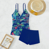 2025 New Western Style Two-Piece Swimsuit – Printed Modest Boyshort Bikini Set