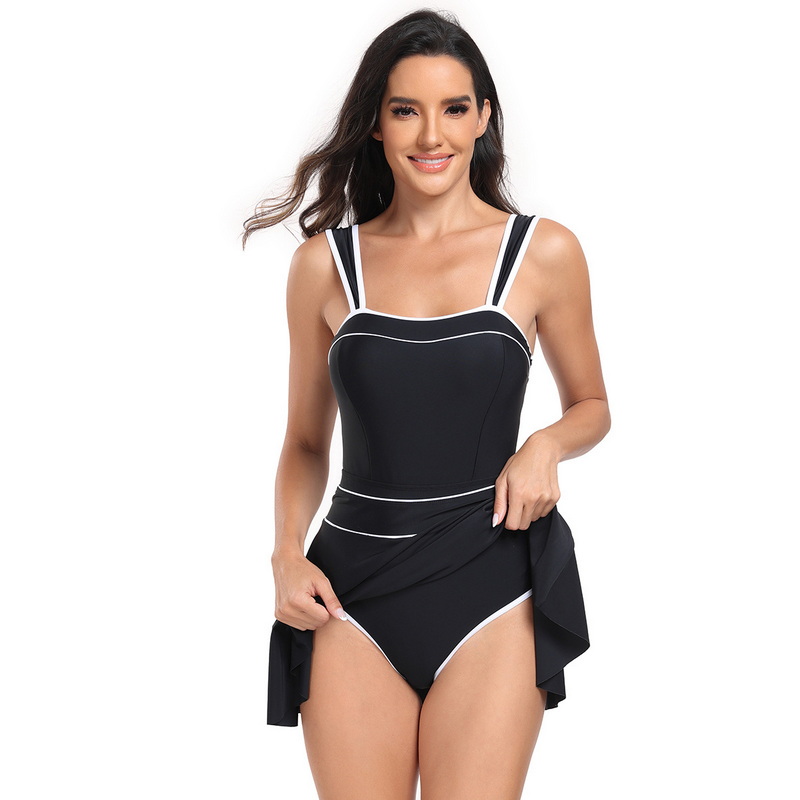 New European Sexy One-Piece Swimsuit - Sports Bikini Set with Skirt Two-Piece In Stock_17