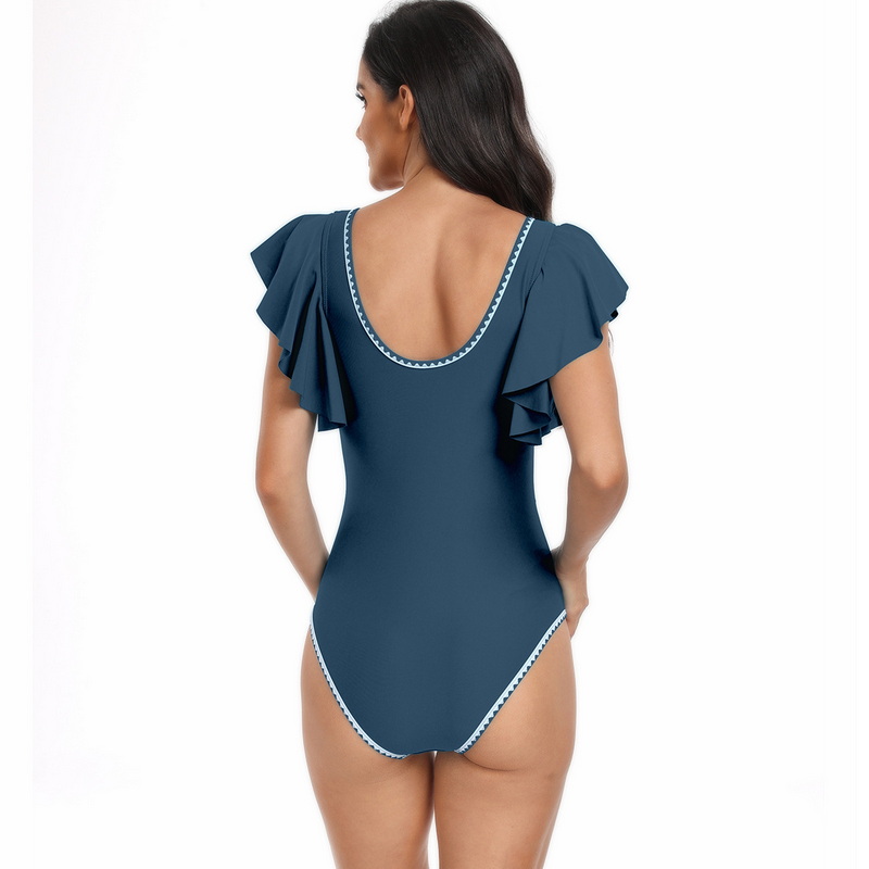 New One-Piece Swimsuit for Women - European Ruffle Trim Sexy Bikini Swimwear_05