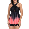 2025 Gradient Two-Piece Swimsuit - Tankini with Boxer Shorts In Stock
