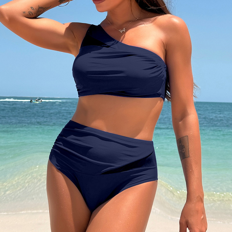 2025 One-Shoulder Two-Piece Swimsuit - Sexy Quick-Dry European Bikini