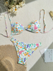Floral Backless Two-Piece Bikini Set - Trendy Hot Spring Swimsuit for Women