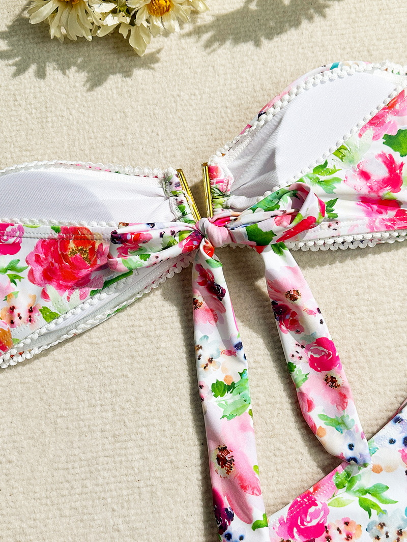 Sexy Floral Bikini 2-Piece Swimsuit for Women – Perfect for Hot Springs & Vacations
