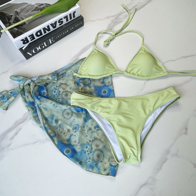 Sexy Skirted Bikini Three-Piece Set - Women's Swimwear