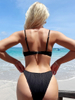 Sexy Solid Color Two-Piece Bikini - Women's Beach Swimwear