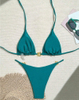 2025 New European And American Bikini With Metallic Ring, Shiny And Sexy Solid Color Swimsuit
