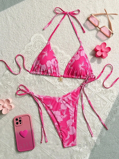2025 New European Triangle Cup Bikini With Sexy Print, Two-Piece Swimsuit