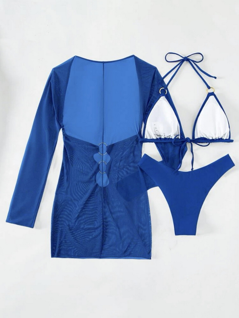 Sexy Three-Piece Mesh Bikini Set - Pure Desire Vibe Swimwear_5
