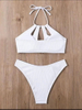 Sexy Halter Ribbed Bikini Set - Premium Solid Color Two-Piece Hot Seller