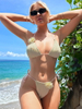 Sexy Halter Bikini Set - Solid Color Floral Swimsuit for Women