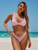 2025 Solid Color Strappy Bikini For Women Two-Piece European Style