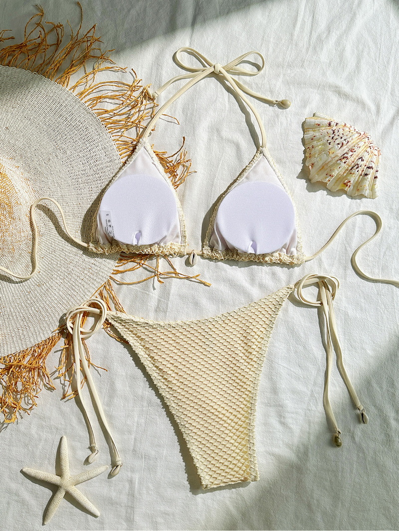 2025 Sexy Mesh Shell Halter Bikini For Women European Beach Vacation_21