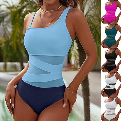 2025 New European One-Piece Swimsuit With Sexy Bikini Cover-Up