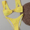 2025 New European Bandeau Bikini With Sexy Metal Starfish And High Slit Design