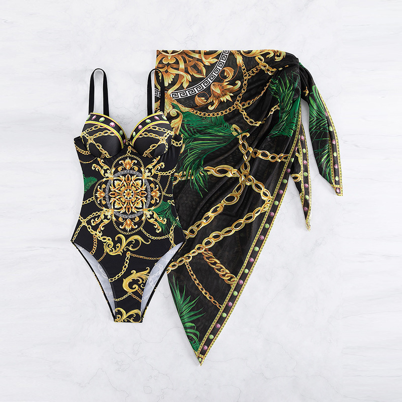 2025 New European Two-Piece Swimsuit With Printed Bikini And Cover-Up Set_09