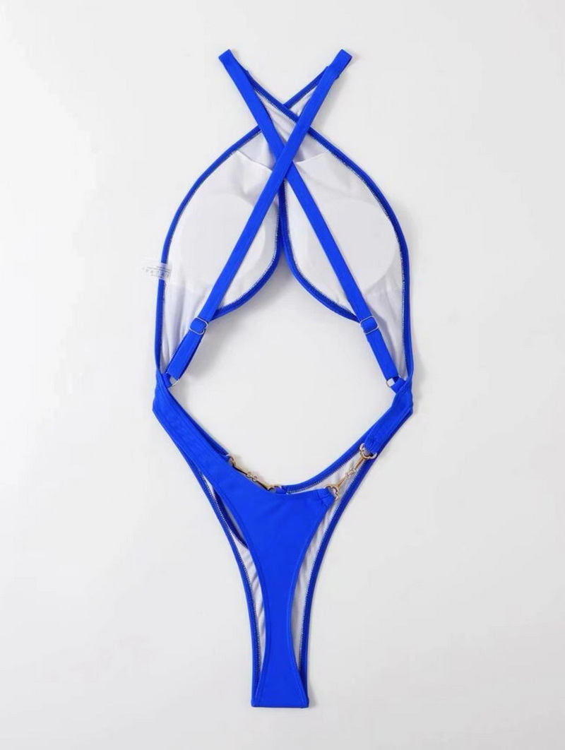 Sexy Solid Color Tie One-Piece Bikini - Women's Swimwear_07