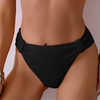 2025 Solid Ribbed Bikini Two-Piece Swimsuit European Style