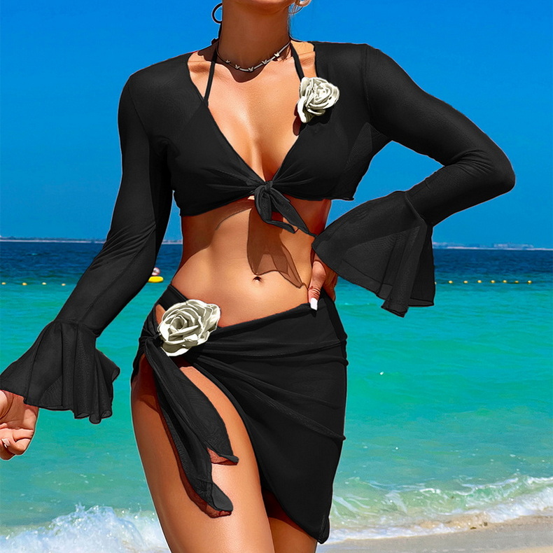 Sexy Four-Piece Bikini Set - Sun Protection Beach Vacation Swimwear