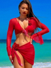 Sexy Four-Piece Bikini Set - Sun Protection Beach Vacation Swimwear