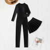 2025 New European Solid Long Sleeve One-Piece Swimsuit With Mesh Skirt Diving Style