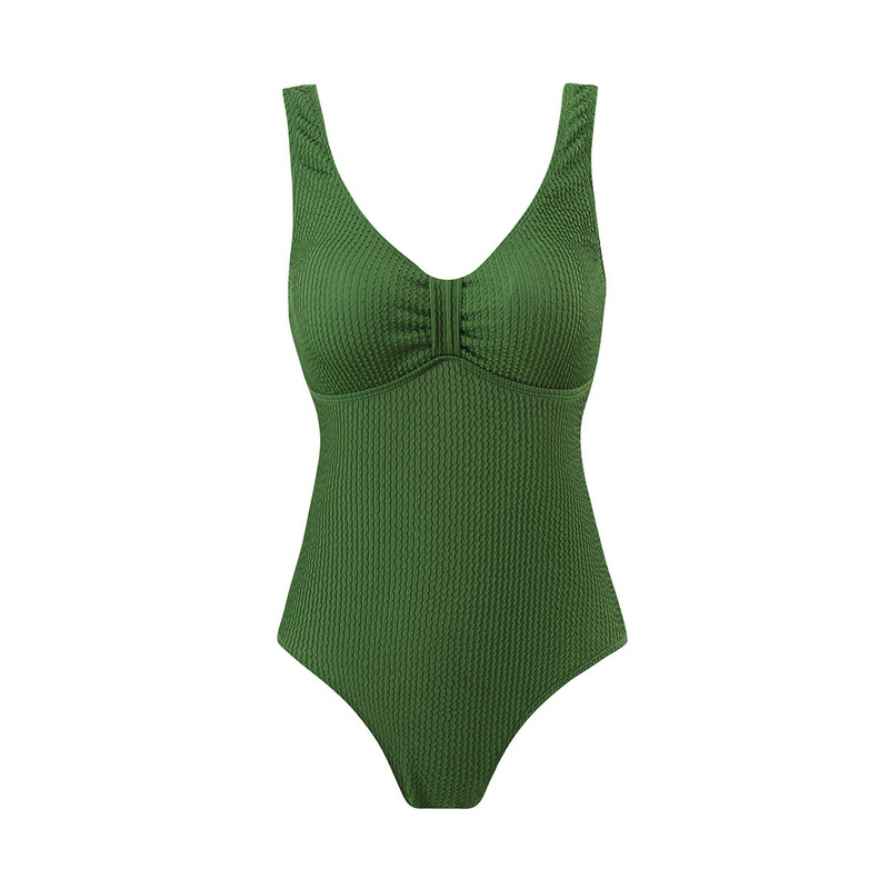 2025 New European Solid One-Piece Swimsuit With Sexy Tight Fit Bikini Style